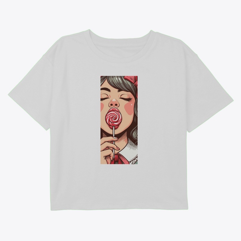 Girl with lollipop art retro pop