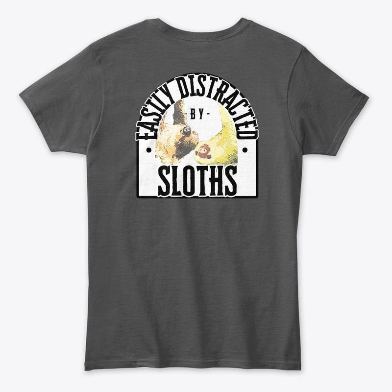easily distracted by sloths with logo 