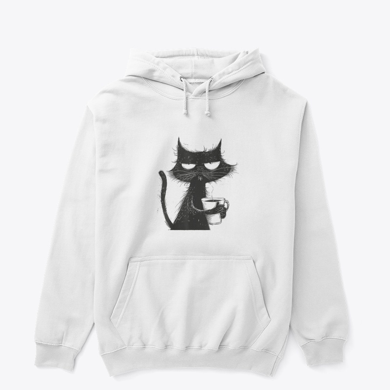 Funny Angry Cat With Coffee