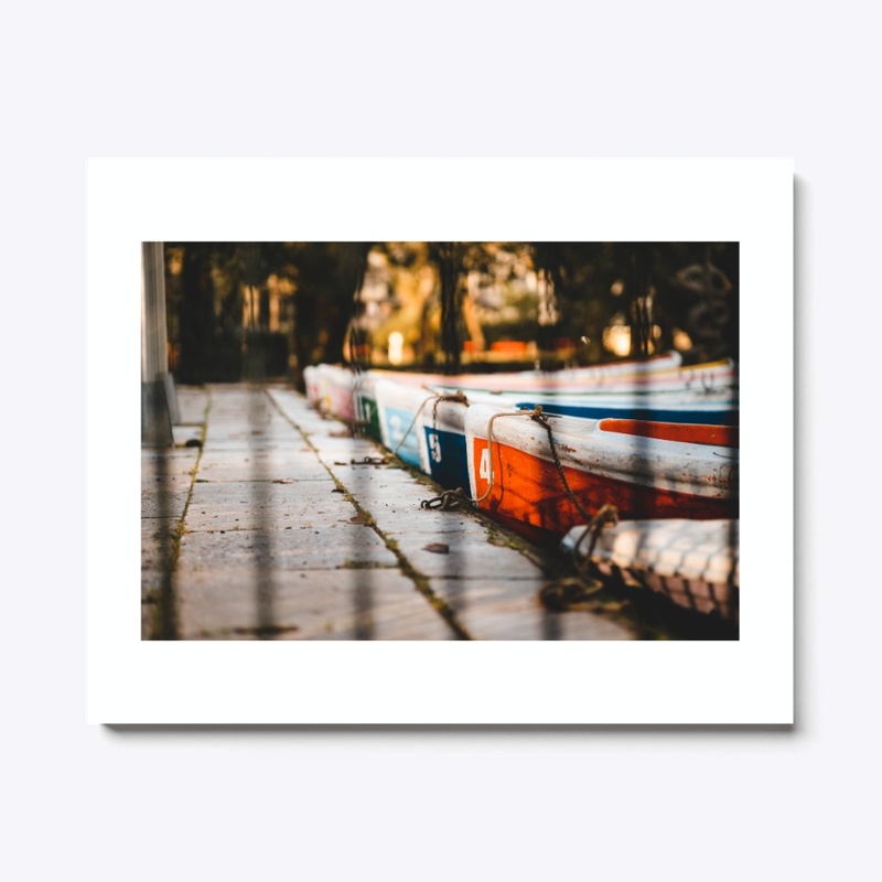 Many different color boats