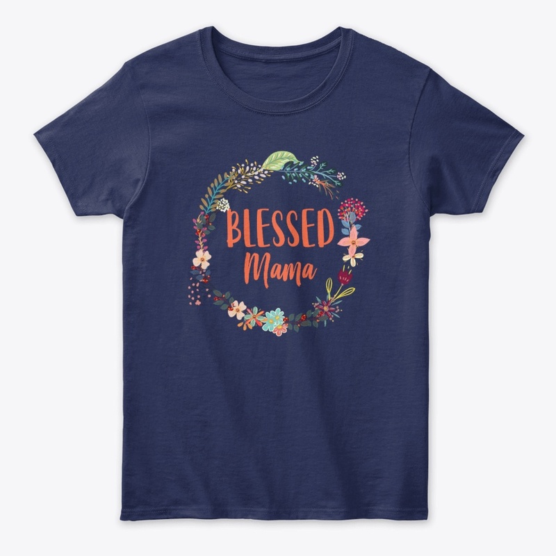 Moms Gift Floral Blessed Mama Shirt