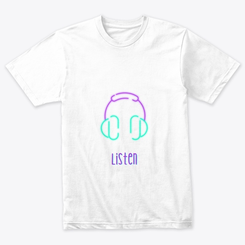 Purple illustrate listen graphic t-shirt