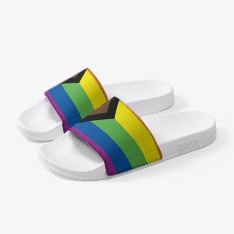 Pride Slides Deep Navy T-Shirt Left