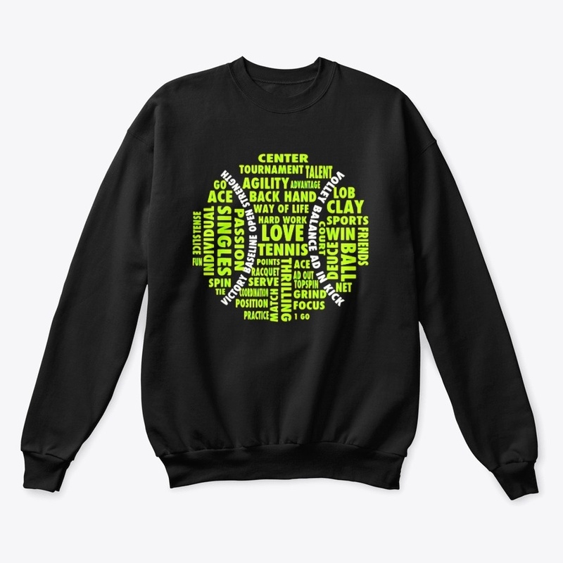 Tennis Ball Word Cloud Cool Player Lover