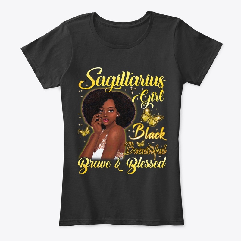 Sagittarius Girl Black Beautiful T-Shirt