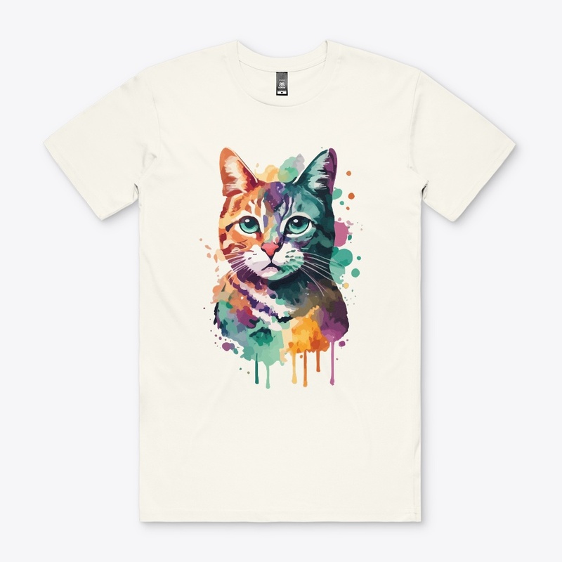 Cat Water Color T-Shirt