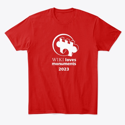 Wiki Loves Monuments 2023 Classic Red Kaos Front