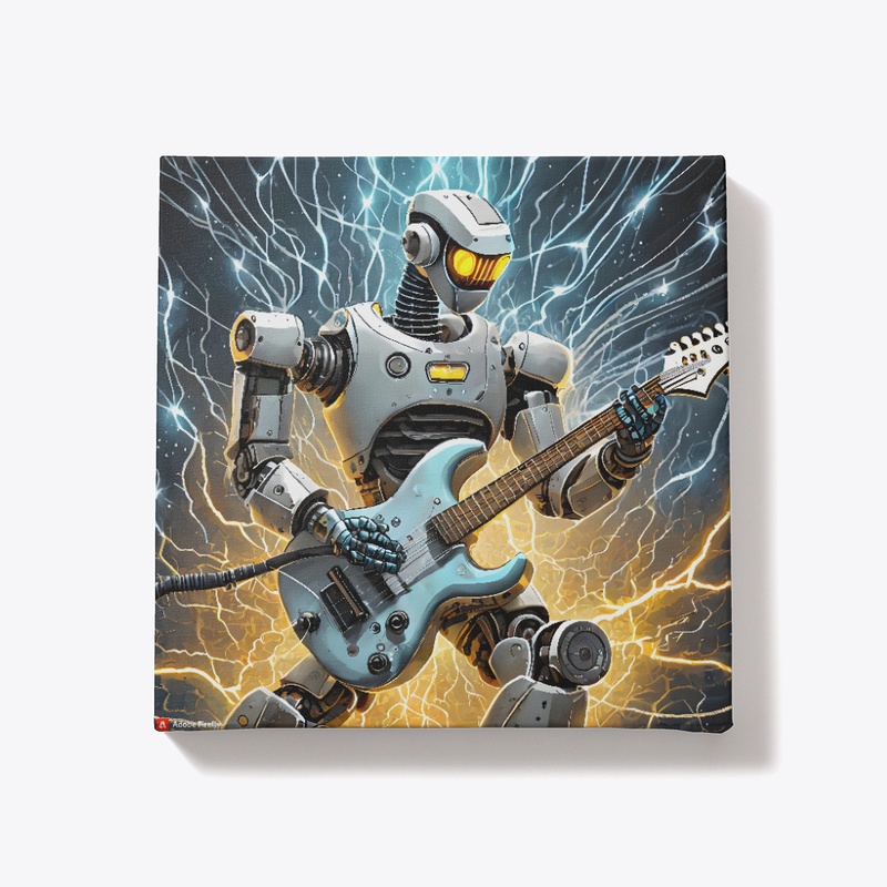 A robot playing guitar