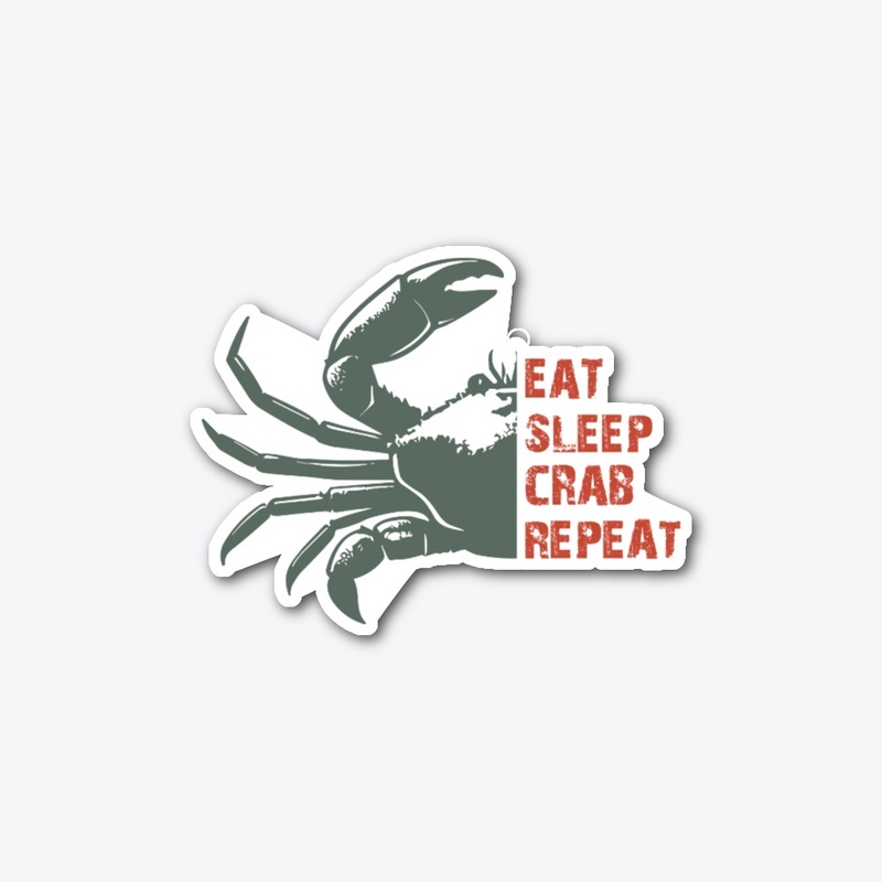 eat sleep repeat crab vintage colors