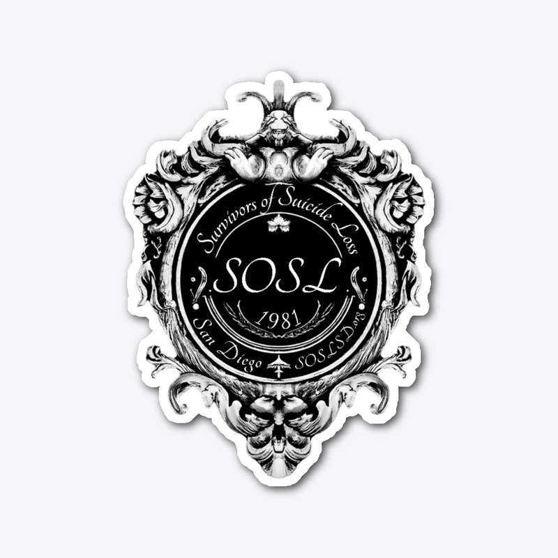 Royal SOSL sticker in black and white