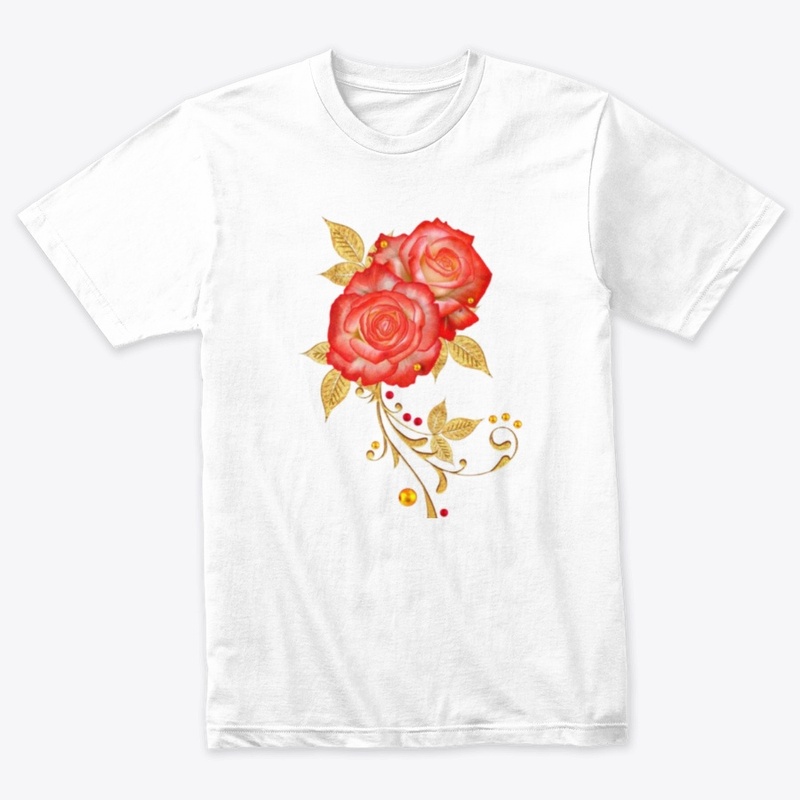 Pink Rose On Tshirt
