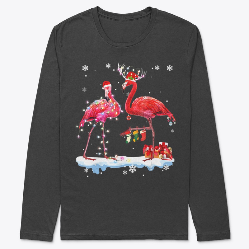 FLAMINGO CHRISTMAS TREE SANTA HAT XMAS L