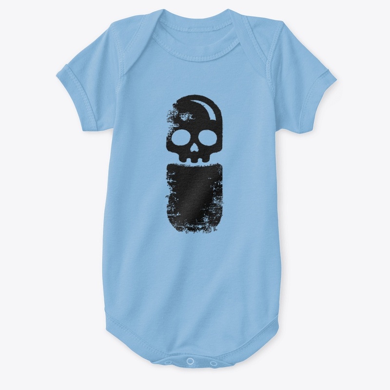Black on White Pill Skull