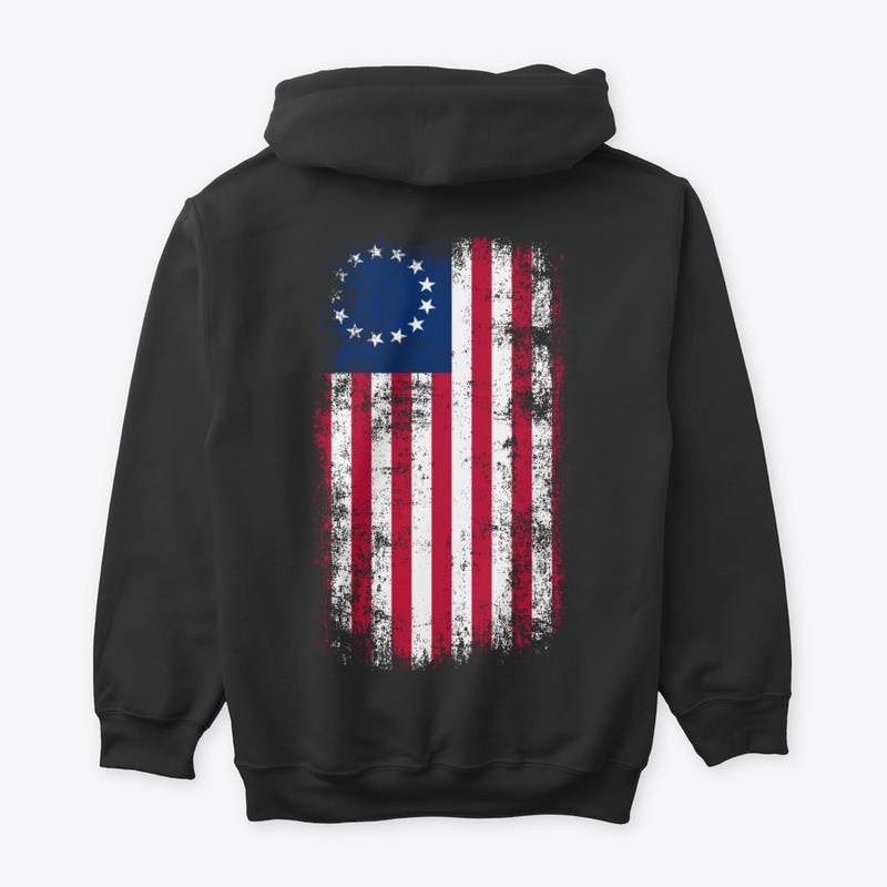 Betsy Ross Grunge Flag Hoodie