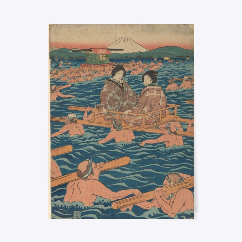 Fording a Broad River (19th century)