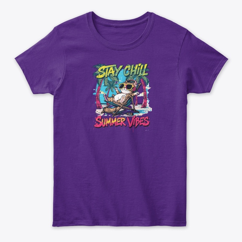 Stay Chill Cat T-Shirt | Summer Vibes