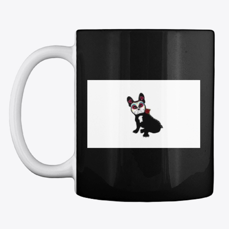 Frenchie Black Sugar Skull Dog Halloween