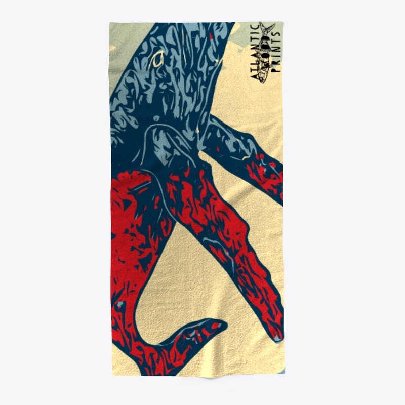Blue and Red Humpback Towel