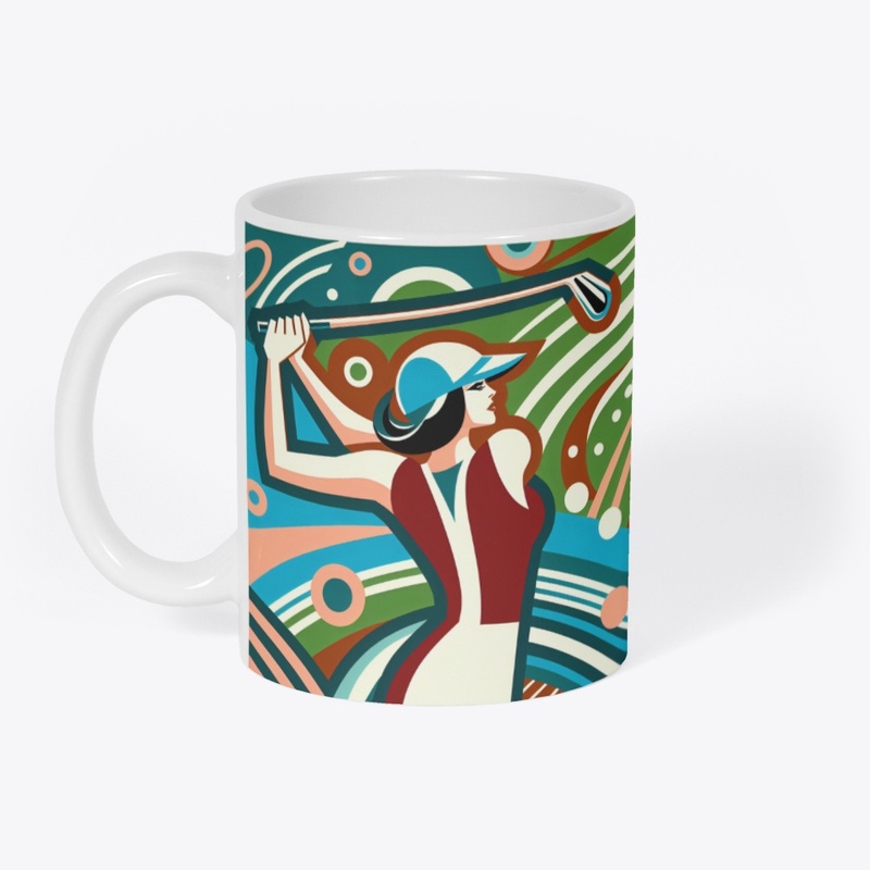 Woman Golfer Art Deco Summer Sports