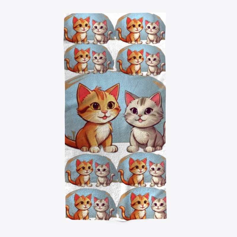 Playful cat crew t-shirt design
