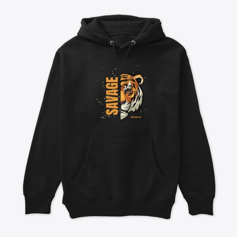 Black And orange T-Shirt Savage Tiger
