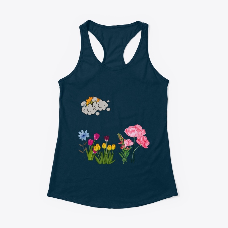 Flower Garden with Cloulded Sunflower
