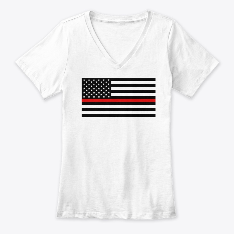 Thin Red Line Firefighters American Flag