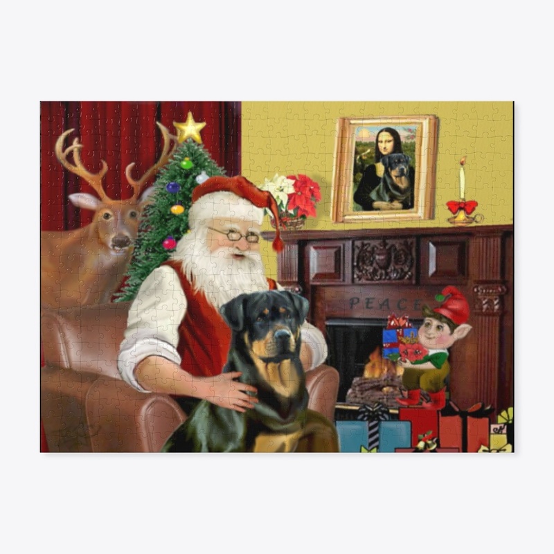 Rottweiler Christmas Jigsaw Puzzle