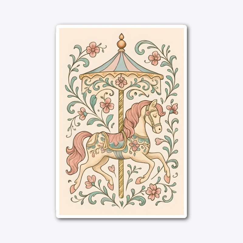 Vintage Carousel Horse Art