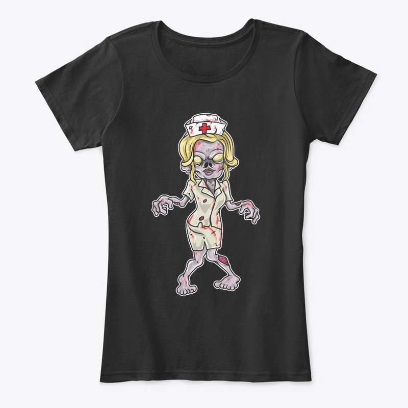Zombie Nurse Halloween Travel Nurse Tee