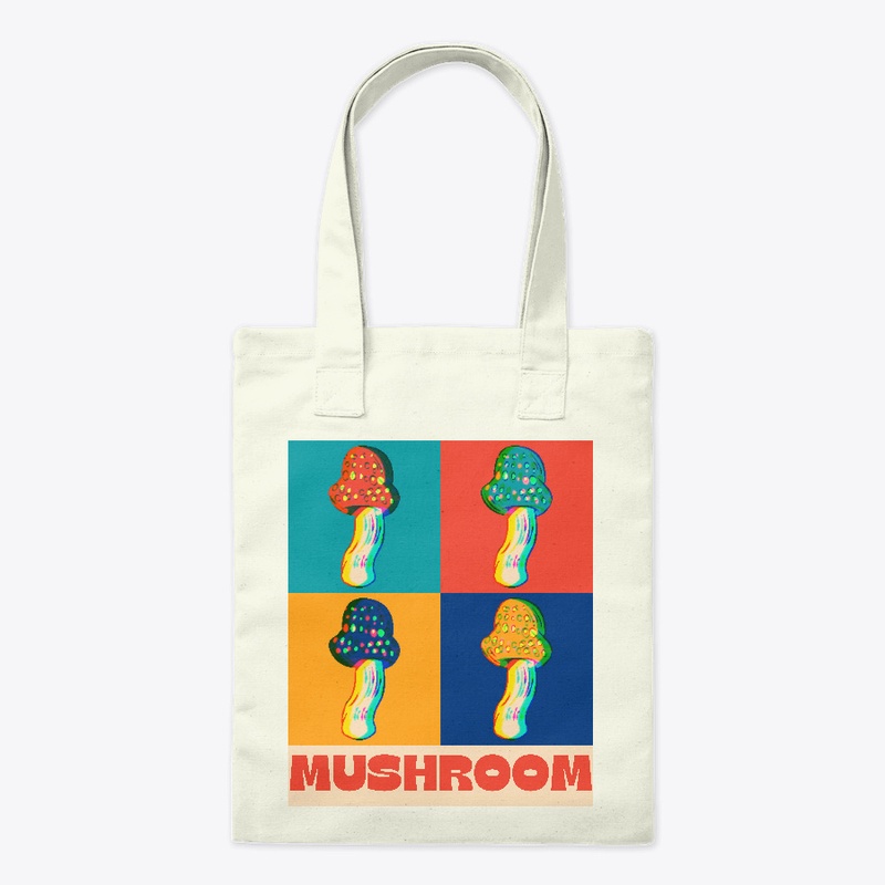Cute mushroom collage glitch design