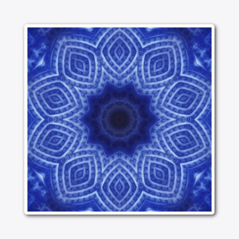 Blue and White Striped Kaleidoscope 