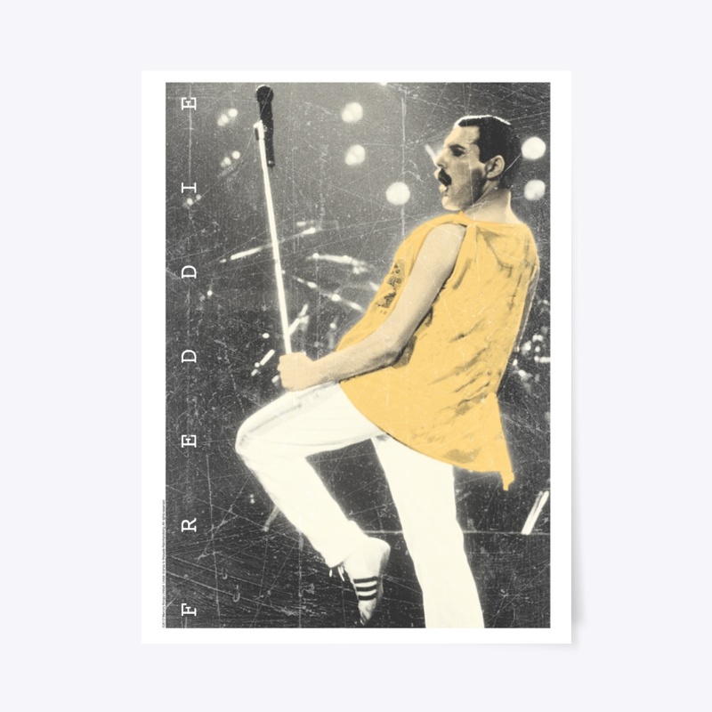 Freddie Mercury Official Live Pose Yellow Icon old