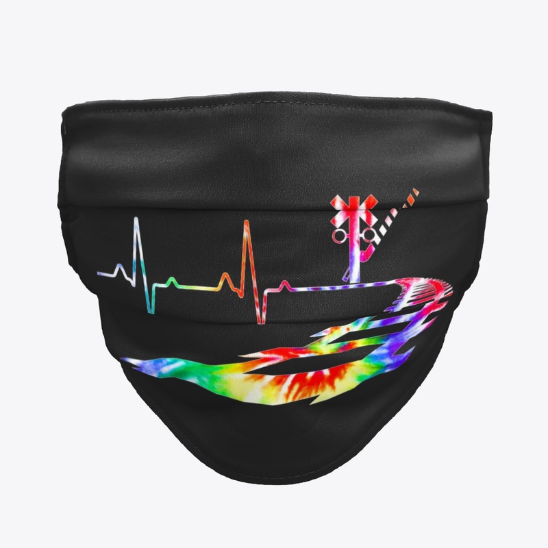 Heartbeat Railroad Train Tie Dye railway