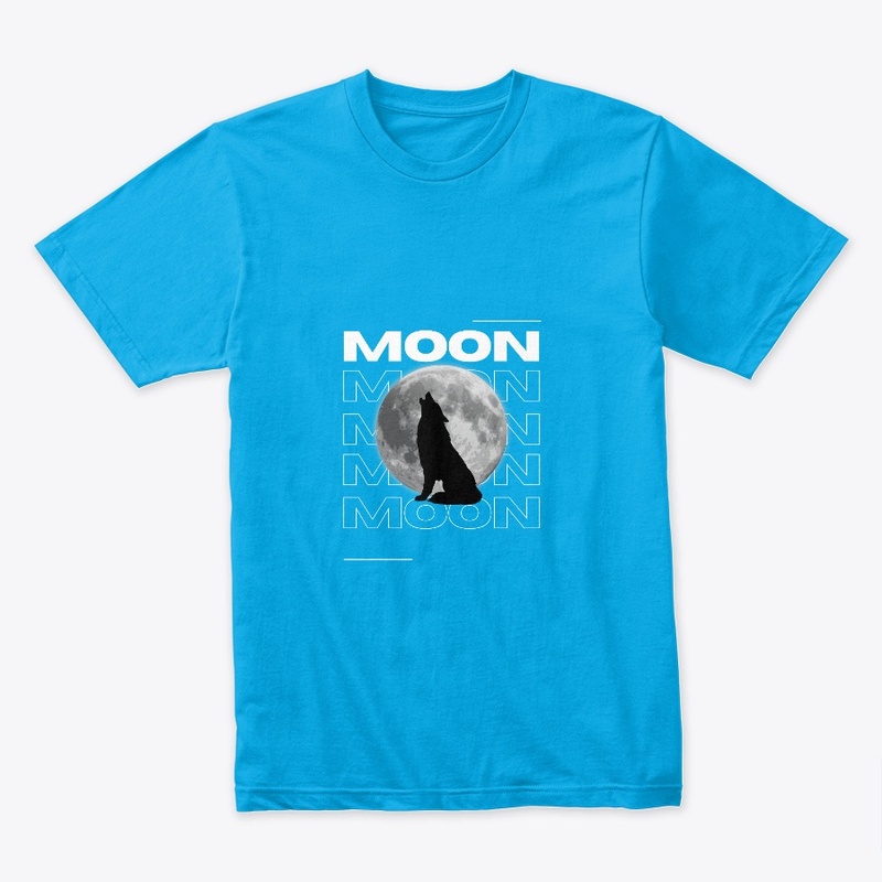 Night wolf design With moon