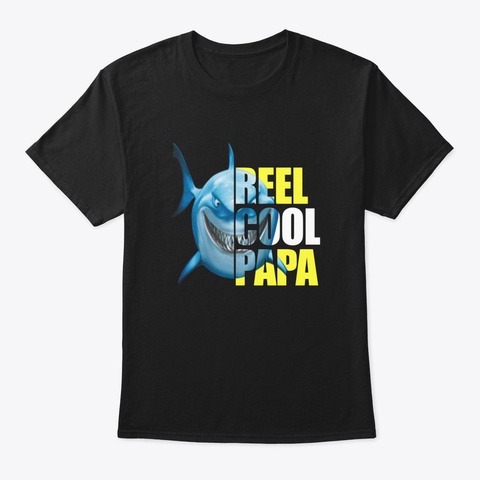 Reel Cool Papa Fishing Oxtyr Black T-Shirt Front