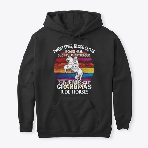 Strong Western Grandma   Sticker Black T-Shirt Front