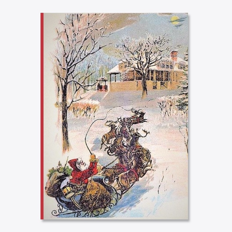 Vintage Santa driving his sleigh.