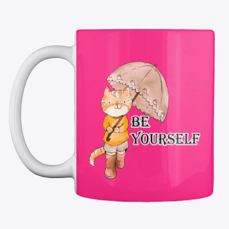 Be yourself- cat with umbrella