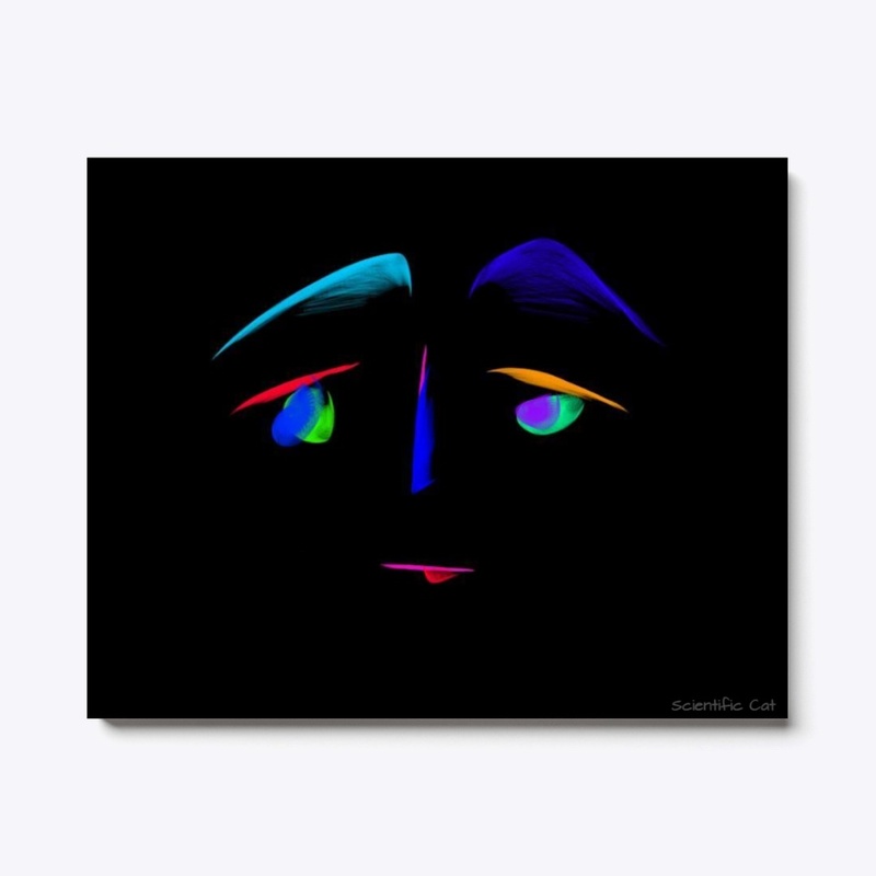 Canvas Print Bereaved Scientific Cat Art