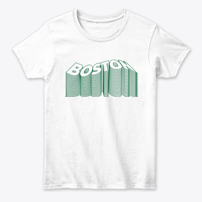 Boston Text Warp - White/Green