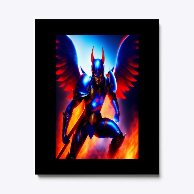 Devil ninja warrior with wings
