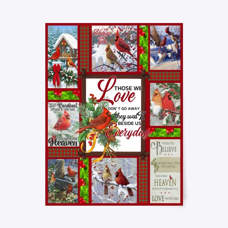 Northern cardinal bird lovers blanket