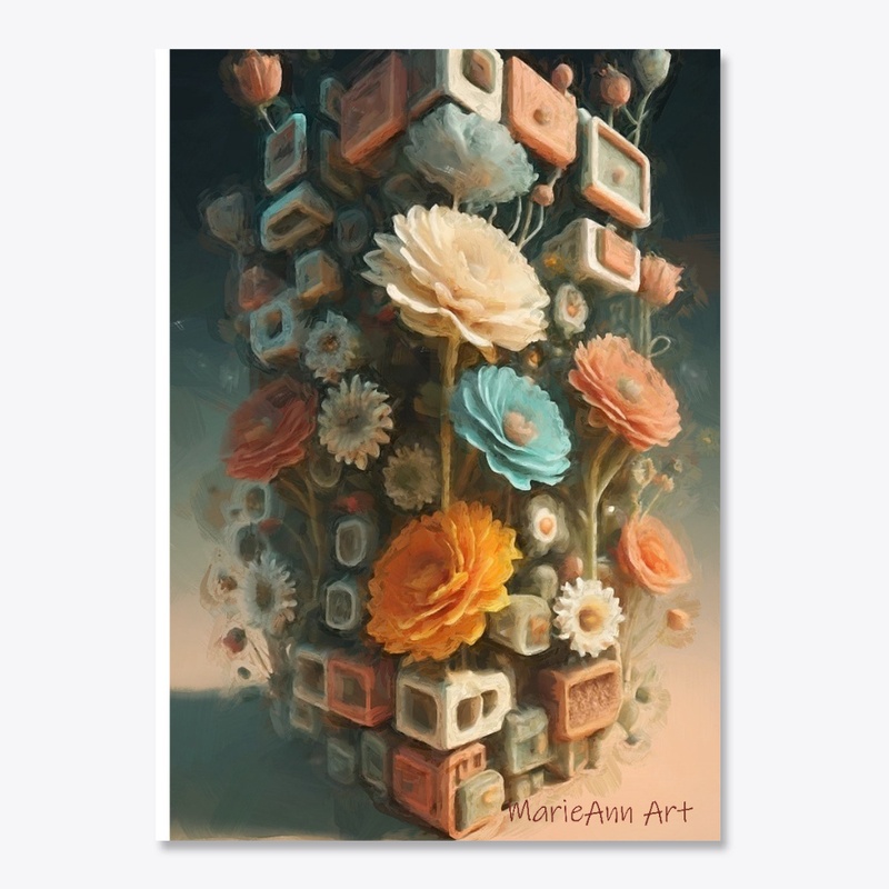 Boxed Flowers, art by MarieAnn