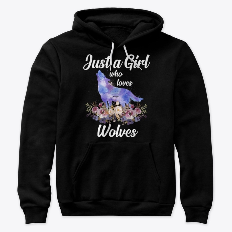 Girl Loves Wolves Watercolor Style