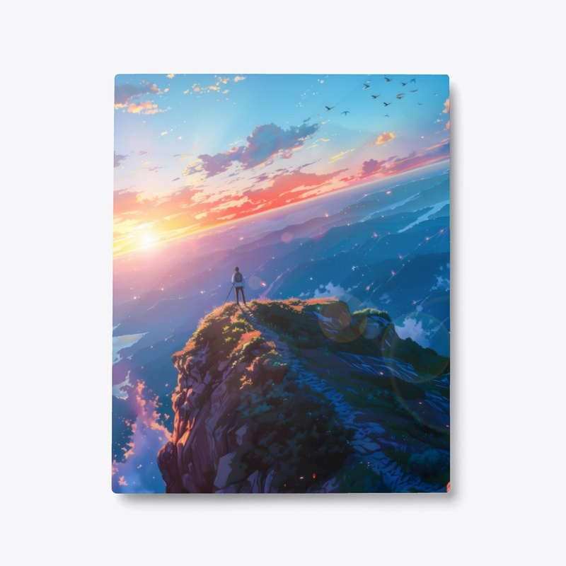 Metal Print Majestic Mountain Sunrise 