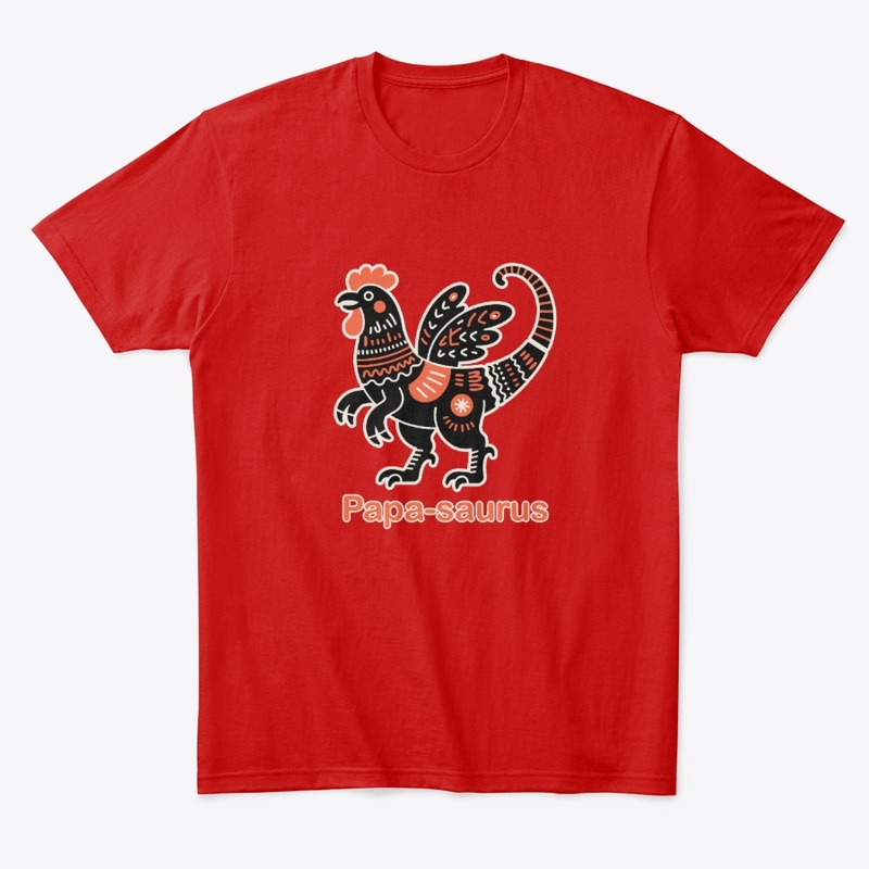 Cool Papa-Saurus Rooster Dino Tee