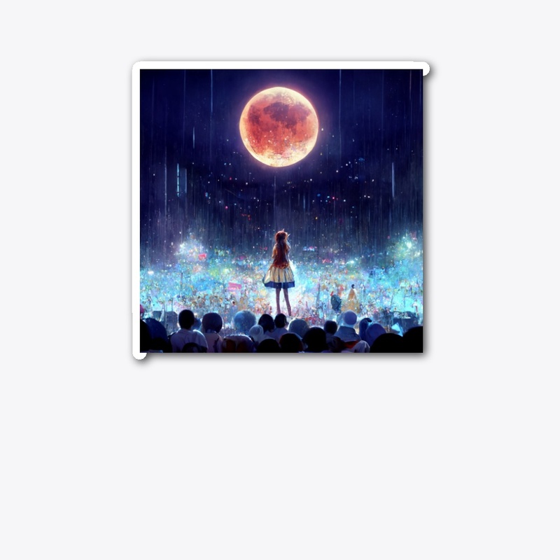 Aesthetic moon anime girl