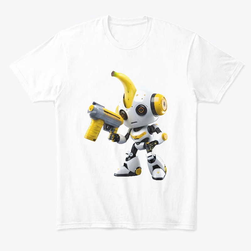 A robot carrying a banana
