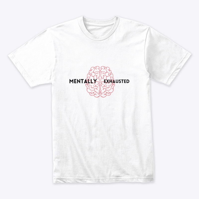 Mentally Exhausted Pink Brain Diagram